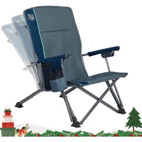 تيمبر ريدج كرسي شاطئ منخفض للبالغين بـ 3 اوضاع قابل للتعديل وظهر عالي التحمل مع حامل اكواب وشنطة حمل بسعة 300 باوند، ازرق in Kuwait
