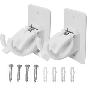 اكلايزر مجموعة واحدة من قطعتين من دعامة عمود الستارة العالمي ذاتية اللصق تثبت على الحائط (مع 4 براغي) لعمود بقطر 15 الى 60 ملم in Kuwait