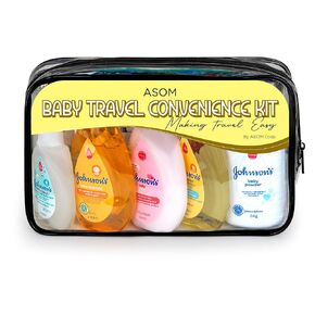 مجموعة أدوات الاستحمام الأساسية من Asom Baby Bath Essentials، مناديل شامبو وغسول وقت النوم، كريم الطفح الجلدي ومجموعة الترطيب، متوافقة مع TSA، أدوات زينة للأطفال خالية من المتاعب أثناء السفر. in Kuwait