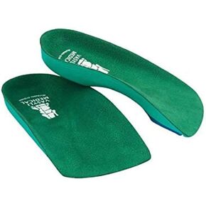 Vasyli 11 Custom Insoles, Green, Medium, Effective Pain Relief, Soft Density, Elderly, Diabetic & Arthritic Patients, Heat Moldable, Everyday Use, 3/4 Length