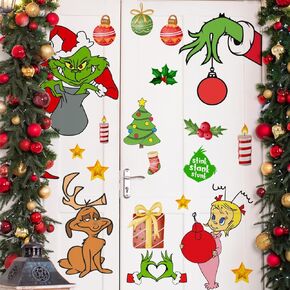Christmas Door Sticker Decorations Christmas Door Stickers Removable Seasonal Glass Door Stickers with Snowflake Decals for Window Door Refrigerator Christmas in Kuwait