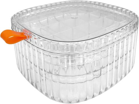 صندوق مجوهرات مكتبي شفاف ثلاثي الطبقات من MIAO YUAN، صندوق تخزين حلقي من الأكريليك، منظم مجوهرات مجزأ للقلائد والأساور والساعات in Kuwait