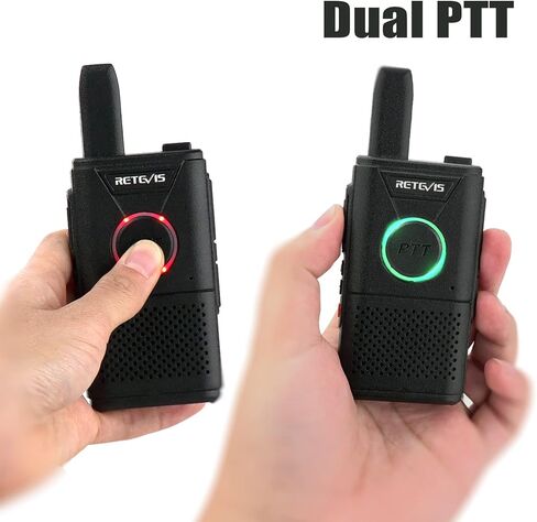 Retevis RT18 Walkie-Talkies, Dual PTT 2 Way Radios, Metal Clip,Small and Compact,Portable FRS Two-Way Radio Rechargeable for Restaurant Family Elderly Event Skiing Gift(4 Pack) in Saudi Arabia