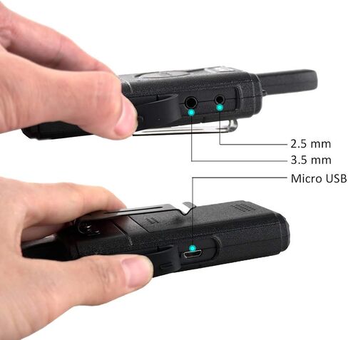 Retevis RT18 Walkie-Talkies, Dual PTT 2 Way Radios, Metal Clip,Small and Compact,Portable FRS Two-Way Radio Rechargeable for Restaurant Family Elderly Event Skiing Gift(4 Pack) in Saudi Arabia