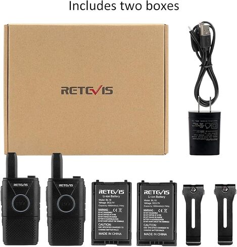 Retevis RT18 Walkie-Talkies, Dual PTT 2 Way Radios, Metal Clip,Small and Compact,Portable FRS Two-Way Radio Rechargeable for Restaurant Family Elderly Event Skiing Gift(4 Pack) in Saudi Arabia