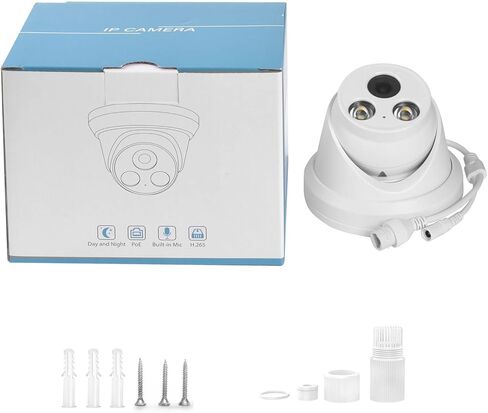 كاميرا VIKYLIN 5MP IP POE للأماكن الخارجية، متوافقة مع رؤية ليلية ذكية ذات لون فاتح مزدوج من Hikvision، الأشعة تحت الحمراء طويلة المدى، ميكروفون مدمج، ردع نشط للكشف البشري، عدسة 2.8 مم، IP67، WDR... in Kuwait