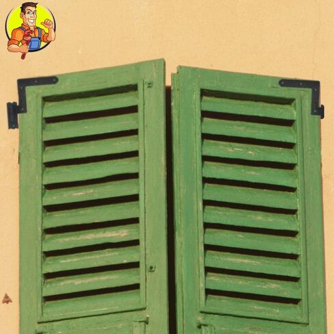 مفصلات خارجية لمصراع نافذة العاصفة - سهلة التركيب لأجهزة مفصلات المصراع الخارجية للإطار الخشبي والطوب. مصراع من الحديد المطاوع مع مفصلات قابلة للرفع، زوج واحد فقط in Kuwait