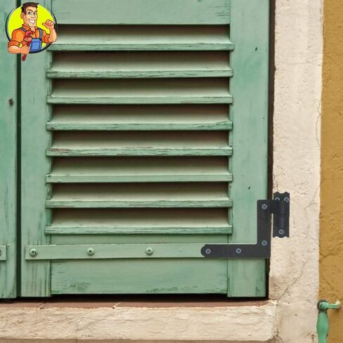 مفصلات خارجية لمصراع نافذة العاصفة - سهلة التركيب لأجهزة مفصلات المصراع الخارجية للإطار الخشبي والطوب. مصراع من الحديد المطاوع مع مفصلات قابلة للرفع، زوج واحد فقط in Kuwait