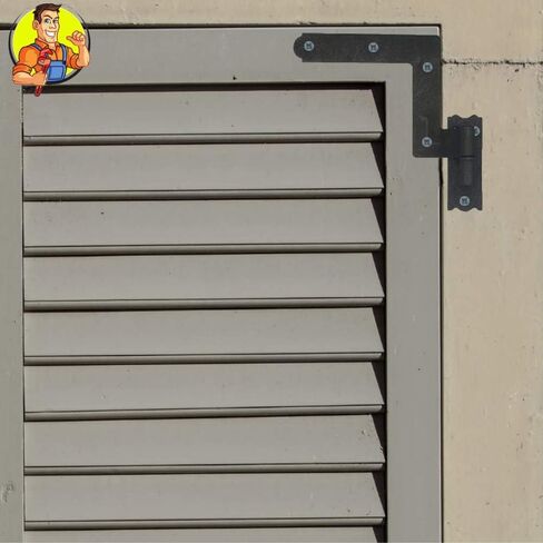 مفصلات خارجية لمصراع نافذة العاصفة - سهلة التركيب لأجهزة مفصلات المصراع الخارجية للإطار الخشبي والطوب. مصراع من الحديد المطاوع مع مفصلات قابلة للرفع، زوج واحد فقط in Kuwait