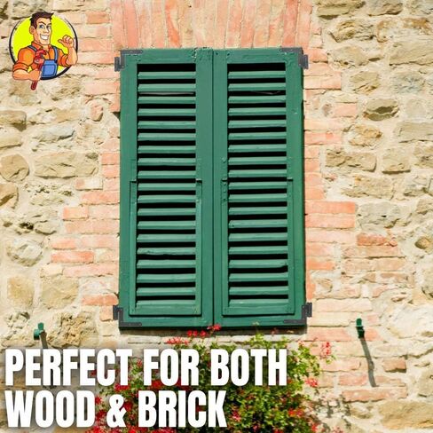 مفصلات خارجية لمصراع نافذة العاصفة - سهلة التركيب لأجهزة مفصلات المصراع الخارجية للإطار الخشبي والطوب. مصراع من الحديد المطاوع مع مفصلات قابلة للرفع، زوج واحد فقط in Kuwait