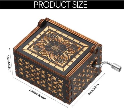 HomeSoGood You are My Sunshine Music Box صناديق موسيقية خشبية منقوشة يدويًا باللون الأسود مناسبة لهدايا أعياد الميلاد وعيد الميلاد وعيد الحب (2.55 بوصة) in Saudi Arabia
