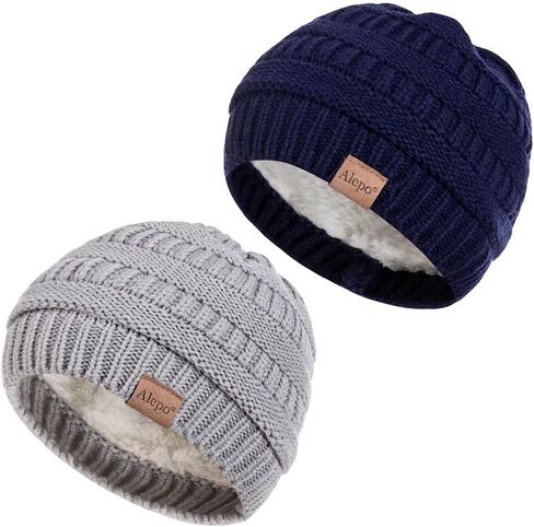 اليبو قبعة صغيرة مبطنة بالصوف، قبعة محبوكة دافئة للاطفال حديثي الولادة في الشتاء للاولاد والبنات, One Size in Kuwait