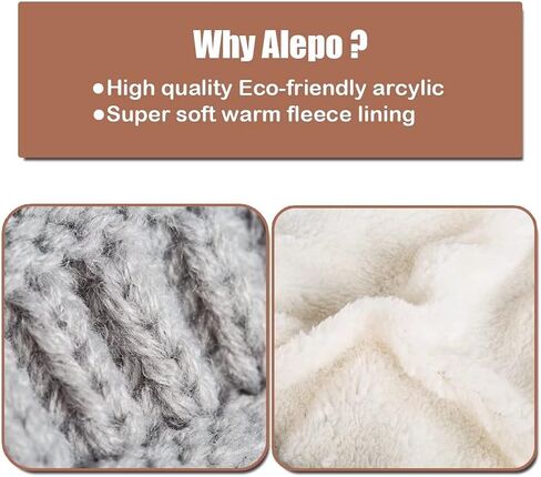 اليبو قبعة صغيرة مبطنة بالصوف، قبعة محبوكة دافئة للاطفال حديثي الولادة في الشتاء للاولاد والبنات, One Size in Kuwait