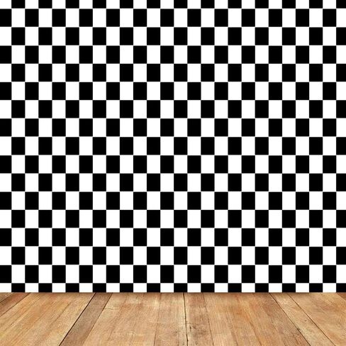 7x5FT Black and White Checkered Chessboard Theme Photography Background Children's Birthday Party Decoration Supplies Banner Photo Backdrop Studio Props in Saudi Arabia