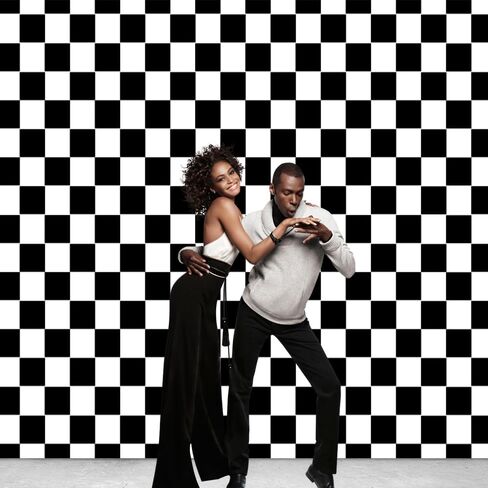 7x5FT Black and White Checkered Chessboard Theme Photography Background Children's Birthday Party Decoration Supplies Banner Photo Backdrop Studio Props in Saudi Arabia