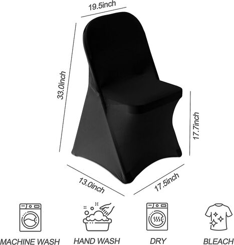 36 قطعة من غطاء كرسي قابل للطي مصنوع من الألياف اللدنة باللون الأسود لحفلات الزفاف وحفلات الطعام in Kuwait