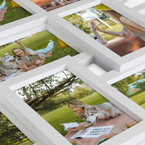 J.M.Deco 12 Opening Collage Picture Frames Wall Decor, 4x6 Collage Photo Frames with Metal hooks, Picture Frame Set for Home Decoration Christmas Gifts, Assembly Required, White in Saudi Arabia