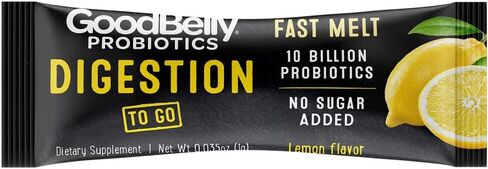 GoodBelly to Go™ Fast Melts - Promotes Healthy Digestion Through Live Probiotics for Women & Men, Lemon Flavor, 30 On-The-Go Packets in Saudi Arabia