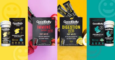 GoodBelly to Go™ Fast Melts - Promotes Healthy Digestion Through Live Probiotics for Women & Men, Lemon Flavor, 30 On-The-Go Packets in Saudi Arabia
