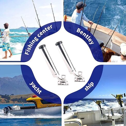 عمود صيد قابل للتعديل 360 درجة من FUTURUP حامل قضيب من الفولاذ المقاوم للصدأ حامل سطح جبل قاعدة مستطيلة للقارب البحرية اليخت RV in Kuwait