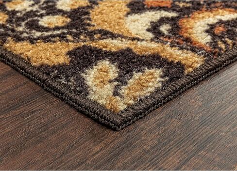 سجادة Maples Rugs Vivian Medallion Runner سجادة غير قابلة للانزلاق لدخول المدخل [صنع في الولايات المتحدة الأمريكية]، 2 × 6، صدأ in Kuwait