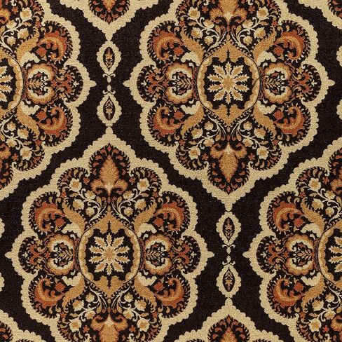 سجادة Maples Rugs Vivian Medallion Runner سجادة غير قابلة للانزلاق لدخول المدخل [صنع في الولايات المتحدة الأمريكية]، 2 × 6، صدأ in Kuwait