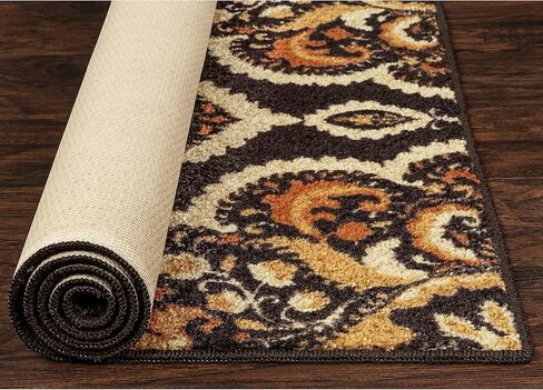 سجادة Maples Rugs Vivian Medallion Runner سجادة غير قابلة للانزلاق لدخول المدخل [صنع في الولايات المتحدة الأمريكية]، 2 × 6، صدأ in Kuwait