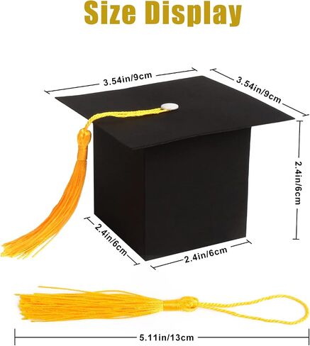 CCINEE Graduation Candy Boxes,30pcs DIY Grad Cap Box for Graduation Gift Graduation Party Favors Chocolate Sweet Box Graduate Decorations Souvenir Graduation Ceremony Supplies (Black) in Saudi Arabia
