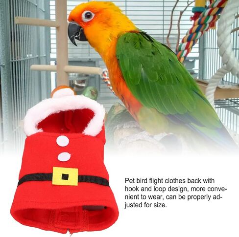 Zerodis Bird Clothes,Cute Warm Plush Hoodie Parrot Christmas Costume Parakeet Cockatiel Flight Clothes for Christmas Party Birthday Pet Shows Cosplay Photo Prop(XS) in Saudi Arabia
