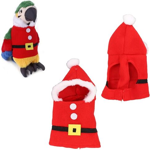 Zerodis Bird Clothes,Cute Warm Plush Hoodie Parrot Christmas Costume Parakeet Cockatiel Flight Clothes for Christmas Party Birthday Pet Shows Cosplay Photo Prop(XS) in Saudi Arabia
