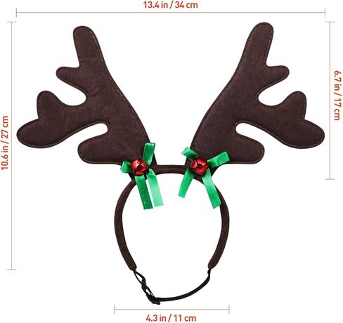 POPETPOP Christmas Pet Headband, Dog Christmas Elk Reindeer Antlers Headbands Set Pet Christmas Costume Accessories Headwear in Saudi Arabia