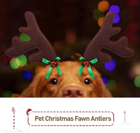 POPETPOP Christmas Pet Headband, Dog Christmas Elk Reindeer Antlers Headbands Set Pet Christmas Costume Accessories Headwear in Saudi Arabia