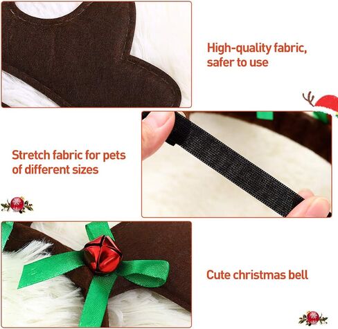POPETPOP Christmas Pet Headband, Dog Christmas Elk Reindeer Antlers Headbands Set Pet Christmas Costume Accessories Headwear in Saudi Arabia