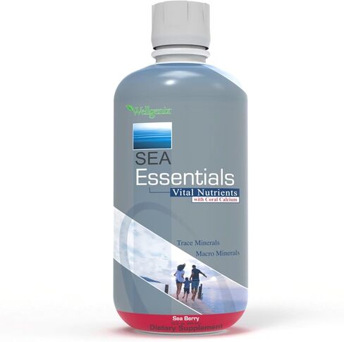 Wellgenix Sea Essentials فيتامين سائل كالسيوم مرجاني عالي الامتصاص - مكمل غذائي متعدد الفيتامينات - نكهة توت البحر - 32 أونصة سائلة (5) in Saudi Arabia
