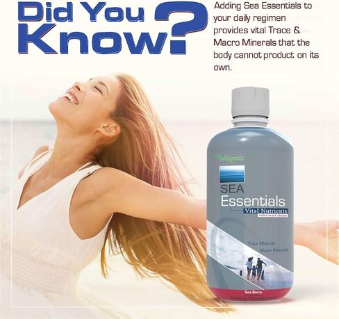 Wellgenix Sea Essentials فيتامين سائل كالسيوم مرجاني عالي الامتصاص - مكمل غذائي متعدد الفيتامينات - نكهة توت البحر - 32 أونصة سائلة (5) in Saudi Arabia
