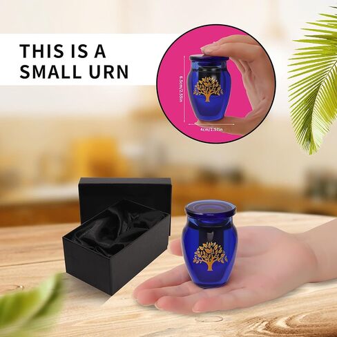 جرة صغيرة للرماد البشري - الجرار المزخرفة الكريستالية للذكور البالغين، حامل رماد تذكاري لجرة التذكار، الجرار الصغيرة لحرق الجنازة in Kuwait