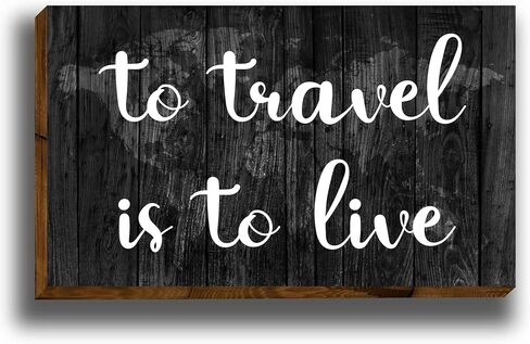 علامات خشبية ملهمة للسفر من HIWERAN، للسفر هو العيش في الفن المضحك، اقتباسات ريفية عتيقة لديكور الحائط الريفي، ديكور المزرعة، ديكور معلق للمنزل، البار، المطعم، المقهى، المكتب، النادي-77 in Kuwait