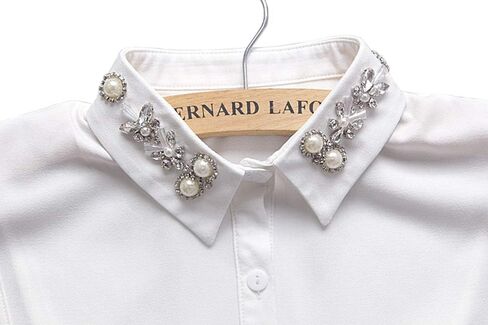 Booluee Pearl Rhinestone Peter Pan Fake Collar Detachable Half Shirt Dickey False Collar in Kuwait