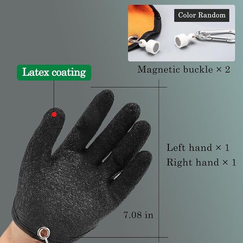 Zoranala 2Pcs Fishing Gloves for Men with Magnet Release - Professional Anti-Slip Catch Fish Gloves,Puncture Proof Fishing Glove for Handling,Catching,Cleaning,Hunting,Fisherman Fishing Accessories in Saudi Arabia