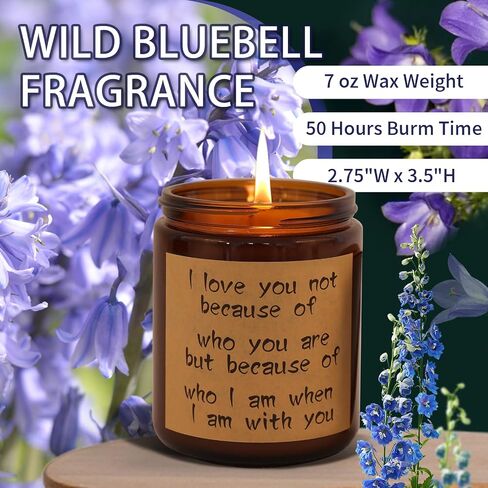 Scented Candle Glass Jar Smokeless Natural Soy Wax Wild Bluebell in Saudi Arabia