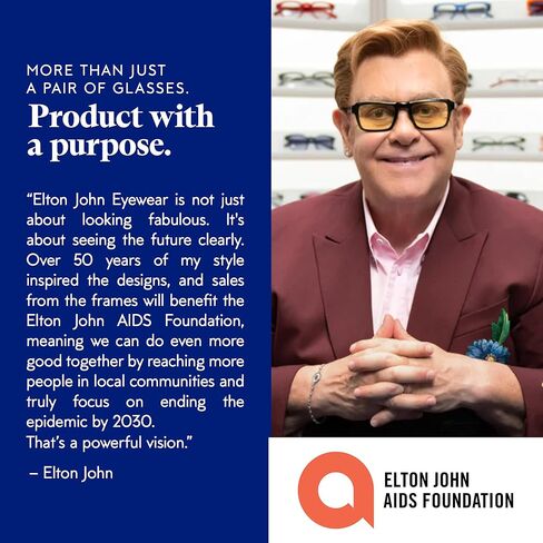 نظارات قراءة Elton John Eyewear للرجال والنساء، نظارات للقارئ - ضوء أزرق مع عدسات غير متوهجة وحماية 100% من الأشعة فوق البنفسجية in Kuwait