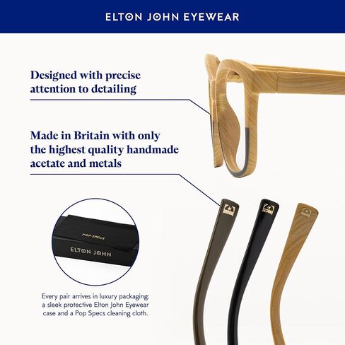 نظارات قراءة Elton John Eyewear للرجال والنساء، نظارات للقارئ - ضوء أزرق مع عدسات غير متوهجة وحماية 100% من الأشعة فوق البنفسجية in Kuwait