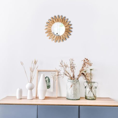 مراة بوهو باطار خشبي بتصميم اشعة الشمس من زايكيكر، ديكور حائط لغرفة النوم وغرفة المعيشة in Kuwait