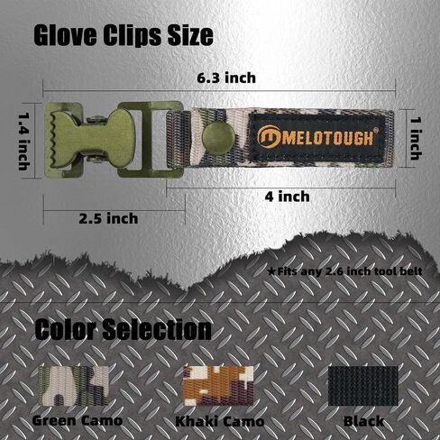 MELOTOUGH Glove Clip Tactical Glove Clips Work Glove Holders Strap with Alligator Clip for Tool Belt,Tool Bag,Tool Backpack in Kuwait