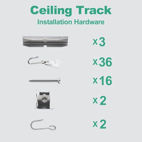 Ceiling Curtain Track Installation Hardware, Room Divider Curtain Rods Accessories, Hooks & Conector in Kuwait