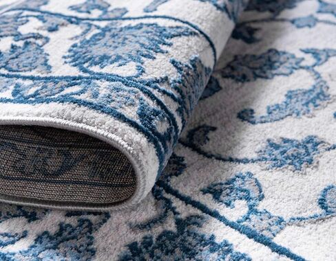 سجادة منطقة مجموعة بوسطن لوم الفريدة - زهور (5' 1 بوصة مستديرة، رمادي/عاجي) in Kuwait