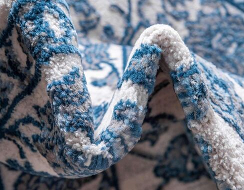 سجادة منطقة مجموعة بوسطن لوم الفريدة - زهور (5' 1 بوصة مستديرة، رمادي/عاجي) in Kuwait