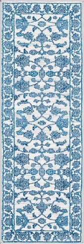 سجادة منطقة مجموعة بوسطن لوم الفريدة - زهور (5' 1 بوصة مستديرة، رمادي/عاجي) in Kuwait