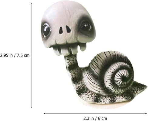 تمثال جمجمة الحلزون من PRETYZOOM، تمثال حلزون يهز الرأس، تمثال جمجمة حيوانات الهالوين، شخصيات صغيرة على شكل بوبل هيدز، دمية هيكل عظمي، حفلة الهالوين، لوحة قيادة السيارة، ديكور سطح المكتب in Kuwait
