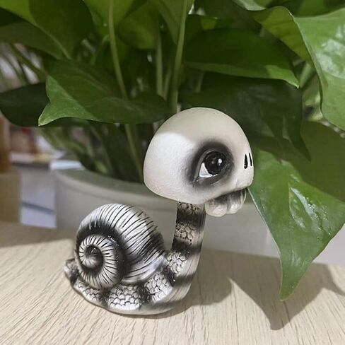 تمثال جمجمة الحلزون من PRETYZOOM، تمثال حلزون يهز الرأس، تمثال جمجمة حيوانات الهالوين، شخصيات صغيرة على شكل بوبل هيدز، دمية هيكل عظمي، حفلة الهالوين، لوحة قيادة السيارة، ديكور سطح المكتب in Kuwait